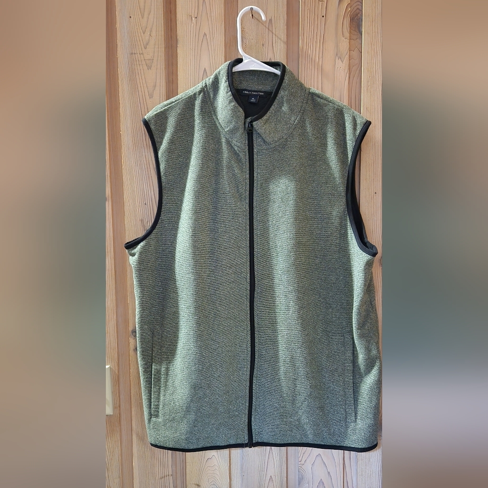 Black and Gray Performance Vest with Standing Collar